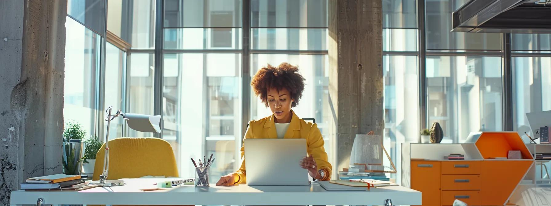 a sleek, modern urban office setting featuring a confident expert in foundation sealing, surrounded by high-tech tools and vibrant promotional materials, emphasizing the importance of professional foundation protection and structural integrity.