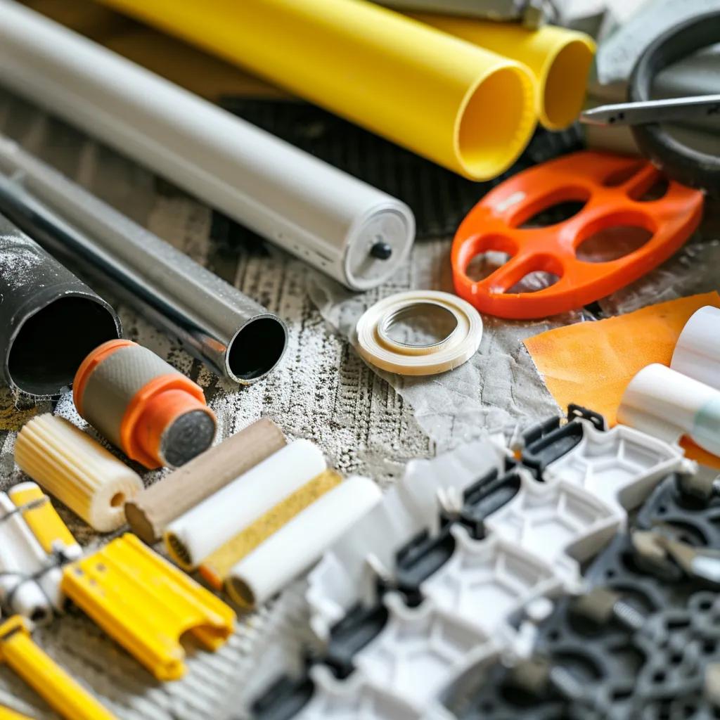 Close-up of basement waterproofing materials and cost breakdown