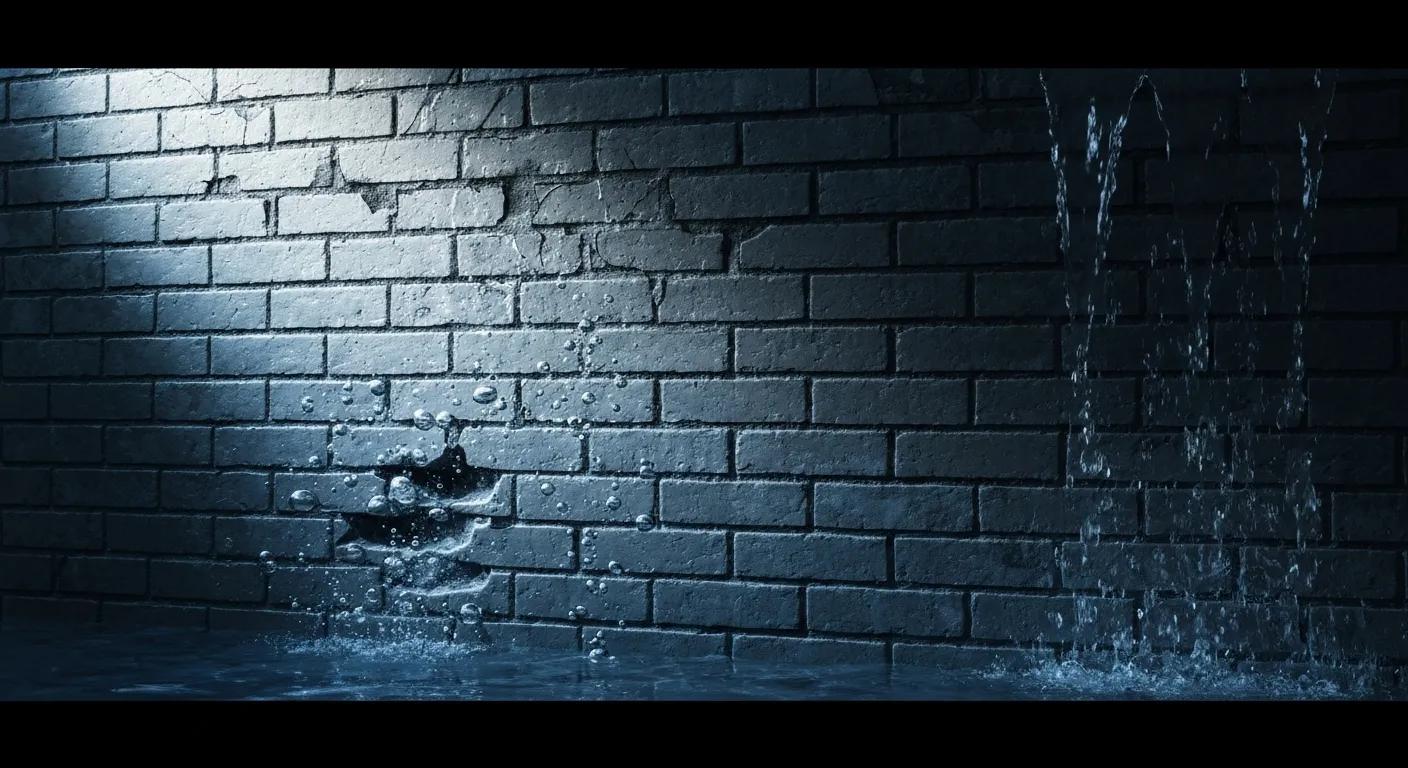 An illustration showing hydrostatic pressure impacting a basement wall due to groundwater